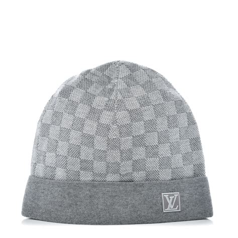 louis vuitton beanie gray|Louis Vuitton petit damier beanie.